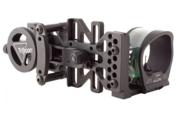 Image of Factory Demo, Trijicon AccuPin Bow Sight - Green w/ Dovetail Base &amp; Larger Screw on AccuDial Mount, Left Hand, Black BW51G-BL 
