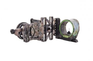 Image of Trijicon AccuPin Bowsight - Green w/Dovetail Base &amp; AccuDial Mount, Left Hand, Real Tree AP BW51G-RT