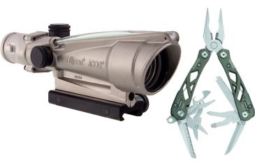 Image of Trijicon ACOG 3.5x35 Nickel Boron Dual Illum. Green Horseshoe Dot .223 Ball. Reticle w/ TA51 Mount TA11-D-100203 w/ Gerber Suspension Multi-Plier w/ Open Frame Design 1473