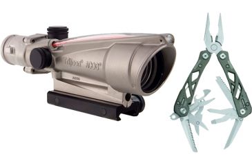 Image of Trijicon ACOG 3.5x35 Nickel Boron Dual Illum. Red Chevron .223 Ball. Reticle w/ TA51 Mount TA11-C-100200 w/ Gerber Suspension Multi-Plier w/ Open Frame Design 1473