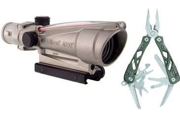 Image of Trijicon ACOG 3.5x35 Nickel Boron Dual Illum. Red Crosshair .223 Ball. Reticle w/ TA51 Mount TA11-D-100204 w/ Gerber Suspension Multi-Plier w/ Open Frame Design 1473