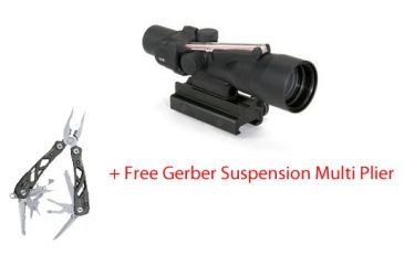 Image of Trijicon ACOG 3 x 30 Scope, Red Crosshair .223 REM Reticle w/ TA60 Mount &amp; Free Gerber Suspension Multi Plier TA33R-11-KIT