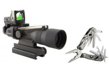 Image of Trijicon ACOG 3x30 Scope, Dual Illuminated Green Chevron.223 Ballistic Reticle, 9.0 MOA Green RMR Sight &amp; Gerber Suspension Multi-Plier 1471, BOX
