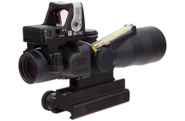 Image of Trijicon ACOG TA33 3x30mm Rifle Scope w/9.0 MOA Trijicon RMR Red Dot Sight RM05, Black, Amber Chevron .223 / 62 Grain Reticle, MOA Adjustment, 400119