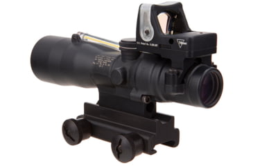 Image of Trijicon ACOG TA33 3x30mm Rifle Scope w/9.0 MOA Trijicon RMR Red Dot Sight RM05, Black, Amber Chevron .223 / 62 Grain Reticle, MOA Adjustment, 400119