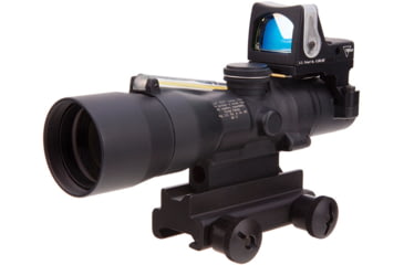 Image of Trijicon ACOG TA33 3x30mm Rifle Scope w/9.0 MOA Trijicon RMR Red Dot Sight RM05, Black, Amber Chevron .223 / 62 Grain Reticle, MOA Adjustment, 400119
