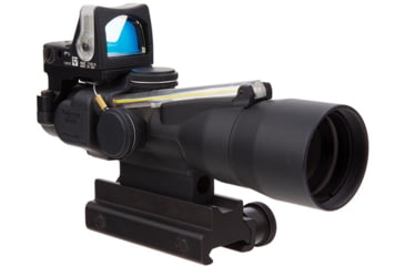 Image of Trijicon ACOG TA33 3x30mm Rifle Scope w/9.0 MOA Trijicon RMR Red Dot Sight RM05, Black, Amber Chevron .223 / 62 Grain Reticle, MOA Adjustment, 400119