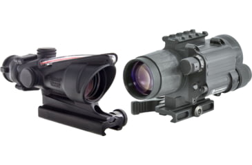 Image of Trijicon ACOG 4x32 Illuminated Rifle Scope, Red Chevron BAC Reticle, Flattop TA51 Mount with Armasight Gen 2+ Day/Night Vision Clip-On System