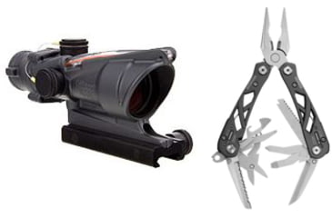 Image of Trijicon ACOG 4x32 Scope with TA51 Mount, CK-Sniper Gray, Dual Illuminated Red Chevron .223 BAC Reticle 100308 w/ FREE Gerber Suspension Multi-Plier 1471