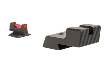 Image of Trijicon Fiber Optic Pistol Front/Rear Sight Set, Red Fiber Stick, 1911 Novak Low Cut, Black, 601038