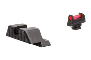 Image of Trijicon Fiber Optic Pistol Front/Rear Sight Set, Red Fiber Stick, Glock 42/43, Black, 601029