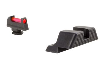 Image of Trijicon Fiber Optic Pistol Front/Rear Sight Set, Red Fiber Stick, Glock 42/43, Black, 601029