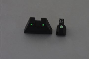 Image of Trijicon For Glock Sup Night Sight w/ Wht Outline/Grn Lamps, White/Black, Suppressor Night Sight Set 196577