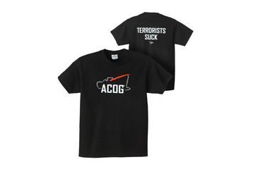 Image of Trijicon Short Sleeve Graphic T-Shirt w/Terrorist Tagline - Medium, Black AP43M