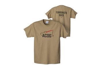 Image of Trijicon Short Sleeve Graphic T-Shirt w/Terrorist Tagline - XXXL, Sand AP45XXXL