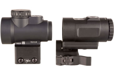Image of Trijicon MRO HD 1x25mm Red Dot Sights Combo Set, 68 MOA Reticle w/2.0 MOA Dot, Angled Glass, Black, 2200057