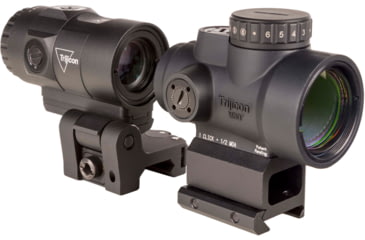 Image of Trijicon MRO HD 1x25mm Red Dot Sights Combo Set, 68 MOA Reticle w/2.0 MOA Dot, Angled Glass, Black, 2200057