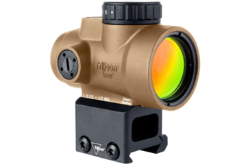 Image of Trijicon MRO SD 1x25mm Reflex Red Dot Sight, 2.0 MOA Adjustable Red Dot, with Lower 1/3 Co-witness Mount, Anodized Coyote Brown, MRO-C-2200328