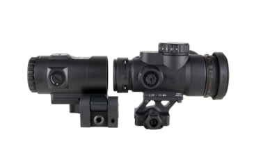 Image of Trijicon MRO SD Patrol 1x25mm Reflex Red Dot Sight, 2.0 MOA Adjustable Red Dot, with Full Co-Witness Quick Release Q-LOC Mount, 3x Magnifier with Quick Release Flip-to-Side Mount, Black, MRO-C-2200368