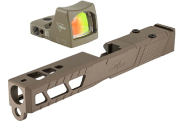 Image of Trijicon RM01 RMR Type 2 LED 3.25 MOA Red Dot Sight, Flat Dark Earth and TRYBE Defense Pistol Slide, Glock 17, Gen 3, RMR Cut, Version 2, FDE Cerakote