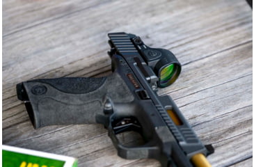 Image of Trijicon SRO Adjustable LED Red Dot Reflex Sight, 1x, Green 2.5 MOA Dot Reticle, Anodized, Black, SRO2-2500027