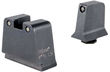 Image of Trijicon Suppressor/Optic Height Sight Set, Black Front/Black Rear &amp; Green Lamp, Glock  42, 43, 43x, 43e, 49, Black, 601141