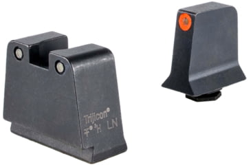 Image of Trijicon Suppressor/Optic Height Sight Set, Orange Front/Black Rear &amp; Green Lamp, Glock  42, 43, 43x, 43e, 50, Black, 601142