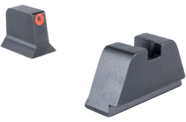 Image of Trijicon Suppressor/Optic Height Sight Set, Orange Front/Metal Rear &amp; Green Lamp, Glock 17, 17L, 19, 22 - 28, 31 - 35, 37 - 39, 45, Black, 601138