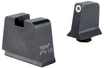 Image of Trijicon Suppressor/Optic Height Sight Set, White Front/Metal Rear &amp; Green Front Lamp, Glock  42, 43, 43x, 43e, 48, Black, 601144