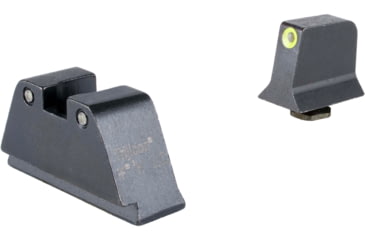 Image of Trijicon Suppressor/Optic Height Sight Set, Yellow Front/Black Rear &amp; Green Lamp, Glock 17, 17L, 19, 22 - 28, 31 - 35, 37 - 39, 45, Black, 601135