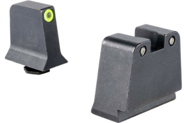 Image of Trijicon Suppressor/Optic Height Sight Set, Yellow Front/Black Rear &amp; Green Lamp, Glock  42, 43, 43x, 43e, 51, Black, 601143