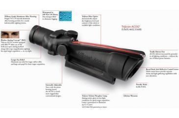 Image of Trijicon 3.5x35 ACOG Illuminated Scope with Green Chevron Reticle