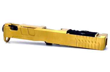 Image of Trinity Nevada Deimos Slide Assembly, Glock 17 Gen 4, Gold TiN Slide &amp; DLC Black Barrelcomp, Full, DM147GGTD