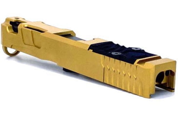 Image of Trinity Nevada Deimos Slide Assembly, Glock 17 Gen 4, Gold TiN Slide &amp; DLC Black Barrelcomp, Full, DM147GGTD