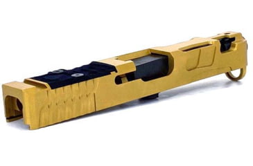 Image of Trinity Nevada Deimos Slide Assembly, Glock 17 Gen 4, Gold TiN Slide &amp; DLC Black Barrelcomp, Full, DM147GGTD