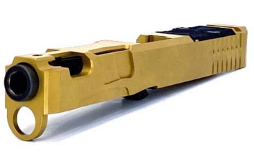 Image of Trinity Nevada Deimos Slide Assembly, Glock 17 Gen 4, Gold TiN Slide &amp; DLC Black Barrelcomp, Full, DM147GGTD