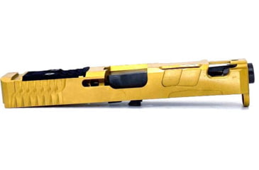 Image of Trinity Nevada Deimos Slide Assembly, Glock 17 Gen 4, Gold TiN Slide &amp; DLC Black Barrelcomp, Full, DM147GGTD