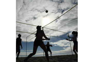 Image of Triumph 4 Square Volleyball Badminton Set Combo, Lime Green, 35-7490-3