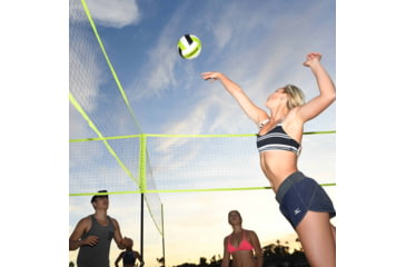 Image of Triumph 4 Square Volleyball Badminton Set Combo, Lime Green, 35-7490-3