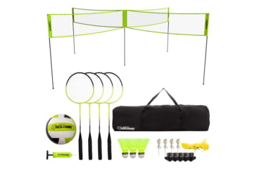 Image of Triumph 4 Square Volleyball Badminton Set Combo, Lime Green, 35-7490-3