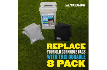 Image of Triumph Bean Bags, Black &amp; Grey, 16oz 6x6, Tub, 8 Pack, Black / Grey, 12-0060-3