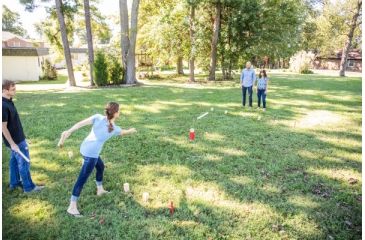 Image of Triumph Kubb Game Set, wood tone / red, 35-7072