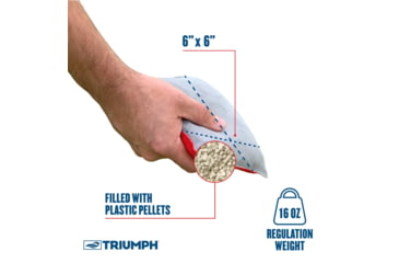 Image of Triumph Slick n Stick Bean Bags, 16oz 6x6, Tub, 8 pack, Red / Blue, 12-0010-3