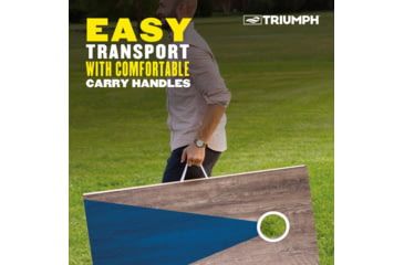 Image of Triumph Triumph Led 2X4 All-Wood Cornhole Set, Blue/Grey, 35-8020-3