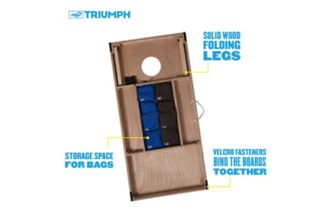 Image of Triumph Triumph Led 2X4 All-Wood Cornhole Set, Blue/Grey, 35-8020-3