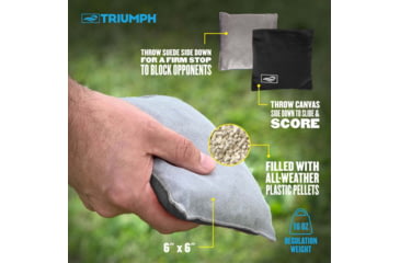 Image of Triumph Triumph Led 2X4 All-Wood Cornhole Set, Blue/Grey, 35-8020-3