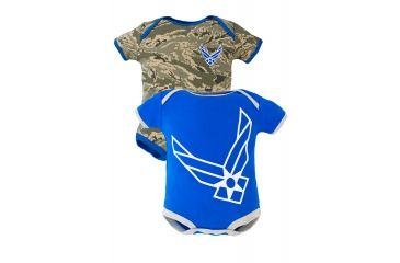 Image of Trooper Clothing 2 Piece Air Force Bodysuit Set,0-3 Months, Blue and ABU, 0-3 Months 3001 0-3