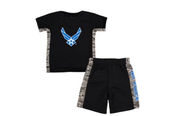 Image of Trooper Clothing Air Force 2 Piece Toddler Athletic Short Set - Boys, Black/ABU, 2 Toddler 3610-3610- 2T