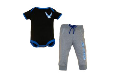 Image of Trooper Clothing Air Force Infant 2 Piece Jogger Set - Kids, Black/Grey, 0/3 months 3520-3520- 0/3