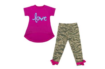 Image of Trooper Clothing Air Force Love 2 Piece Toddler Legging Set - Girls, Pink/ABU, 2 Toddler 3615-3615- 2T